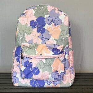 Disney Parks Minnie Mouse Signature Bow Backpack Pink Purple and Grey Gift Idea